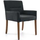 Poltrona Angel Base De Madeira Suede Chumbo