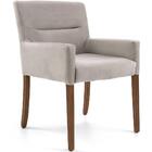 Poltrona Angel Base De Madeira Veludo Bege