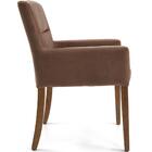 Poltrona Angel Base De Madeira Veludo Marrom Acobreado