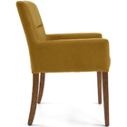 Poltrona Angel Base De Madeira Veludo Mostarda