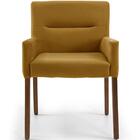 Poltrona Angel Base De Madeira Veludo Mostarda