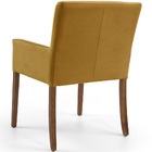 Poltrona Angel Base De Madeira Veludo Mostarda