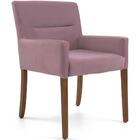 Poltrona Angel Base De Madeira Veludo Rose