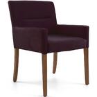 Poltrona Angel Base De Madeira Veludo Roxo