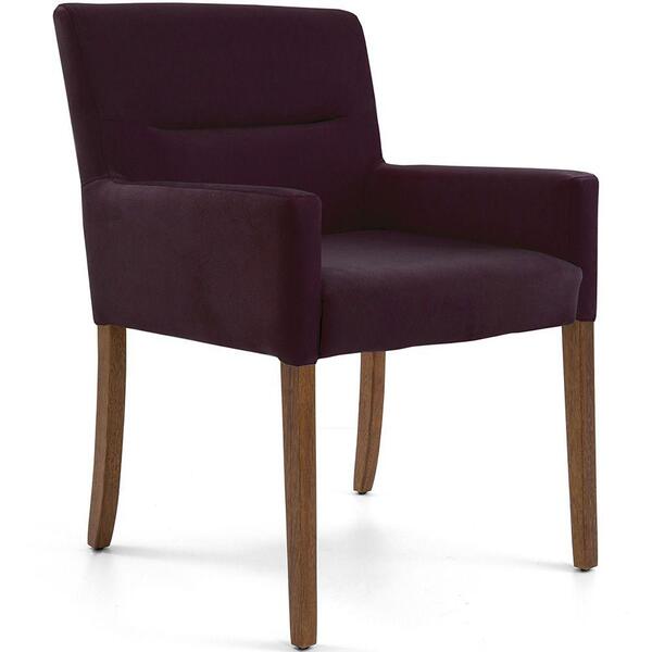 Poltrona Angel Base De Madeira Veludo Roxo