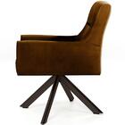 Poltrona Angel Base Giratória Eiffel Chocolate Veludo Camel