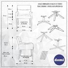 Poltrona Angel Base Giratória Eiffel Preto Suede Chumbo