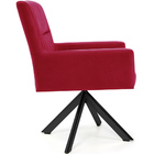 Poltrona Angel Base Giratória Eiffel Preto Suede Vermelho