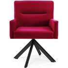 Poltrona Angel Base Giratória Eiffel Preto Suede Vermelho