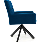 Poltrona Angel Base Giratória Eiffel Preto Veludo Azul