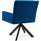 Poltrona Angel Base Giratória Eiffel Preto Veludo Azul