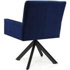 Poltrona Angel Base Giratória Eiffel Preto Veludo Azul Royal