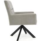 Poltrona Angel Base Giratória Eiffel Preto Veludo Bege