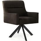 Poltrona Angel Base Giratória Eiffel Preto Veludo Marrom
