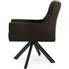 Poltrona Angel Base Giratória Eiffel Preto Veludo Marrom