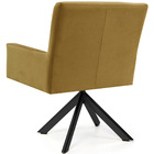Poltrona Angel Base Giratória Eiffel Preto Veludo Mostarda