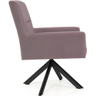 Poltrona Angel Base Giratória Eiffel Preto Veludo Rose