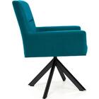 Poltrona Angel Base Giratória Eiffel Preto Veludo Turquesa