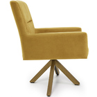 Poltrona Angel Base Giratória Giromad Veludo Amarelo