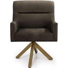 Poltrona Angel Base Giratória Giromad Veludo Marrom