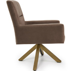 Poltrona Angel Base Giratória Giromad Veludo Marrom Acobreado
