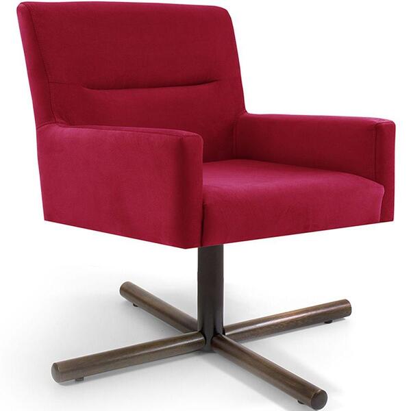 Poltrona Angel Base Giratória X Suede Vermelho