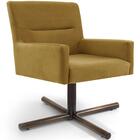 Poltrona Angel Base Giratória X Veludo Mostarda