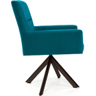 Poltrona Angel Giratória Eiffel Chocolate Veludo Turquesa