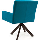 Poltrona Angel Giratória Eiffel Chocolate Veludo Turquesa