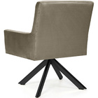 Poltrona Angel Giratória Eiffel Preto Veludo Marrom Claro