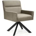 Poltrona Angel Giratória Eiffel Preto Veludo Marrom Claro