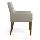 Poltrona Angel Linho Algodão Ecológico Bege C-101 Base De Mad