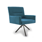 Poltrona Angel Veludo Azul Turquesa B-66 Base Giratória Eiffe