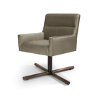Poltrona Angel Veludo Bege B-68 Base X Giratória - D'rossi