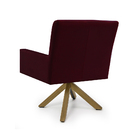 Poltrona Angel Veludo Bordô D-500 Base Giratória De Madeira -