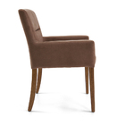 Poltrona Angel Veludo Marrom B-276 Base De Madeira D07 - D'ro