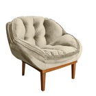 Poltrona Anitta Amamentação Para Quarto De Bebê Veludo Bege -