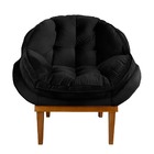 Poltrona Anitta Amamentação Para Quarto De Bebê Veludo Preto