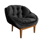 Poltrona Anitta Amamentação Para Quarto De Bebê Veludo Preto