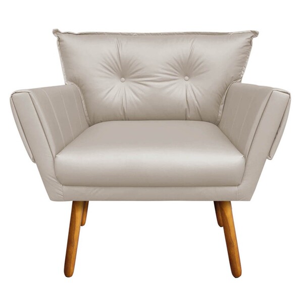 Poltrona Anitta Corino Pés Palito Castanho D03 - D'rossi - Be