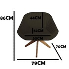 Poltrona Anitta Giratória Suede Marrom - D'classe Decor