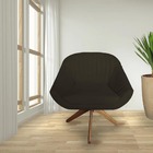 Poltrona Anitta Giratória Suede Marrom - D'classe Decor