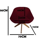 Poltrona Anitta Giratória Suede Marsala - D'classe Decor