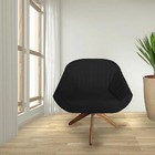 Poltrona Anitta Giratória Suede Preto - D'classe Decor