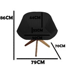 Poltrona Anitta Giratória Suede Preto - D'classe Decor