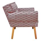 Poltrona Anitta Jacquard Geométrico Bege E Vermelho A33 Com S