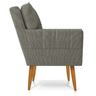 Poltrona Anitta Linho Grafite A26 Pés Palito Castanho D03 - D