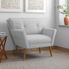 Poltrona Anitta Linho Pés Palito Castanho D03 - D'rossi - A05