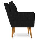 Poltrona Anitta Linho Preto A79 Pés Palito Castanho