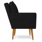 Poltrona Anitta Linho Preto A79 Pés Palito Castanho